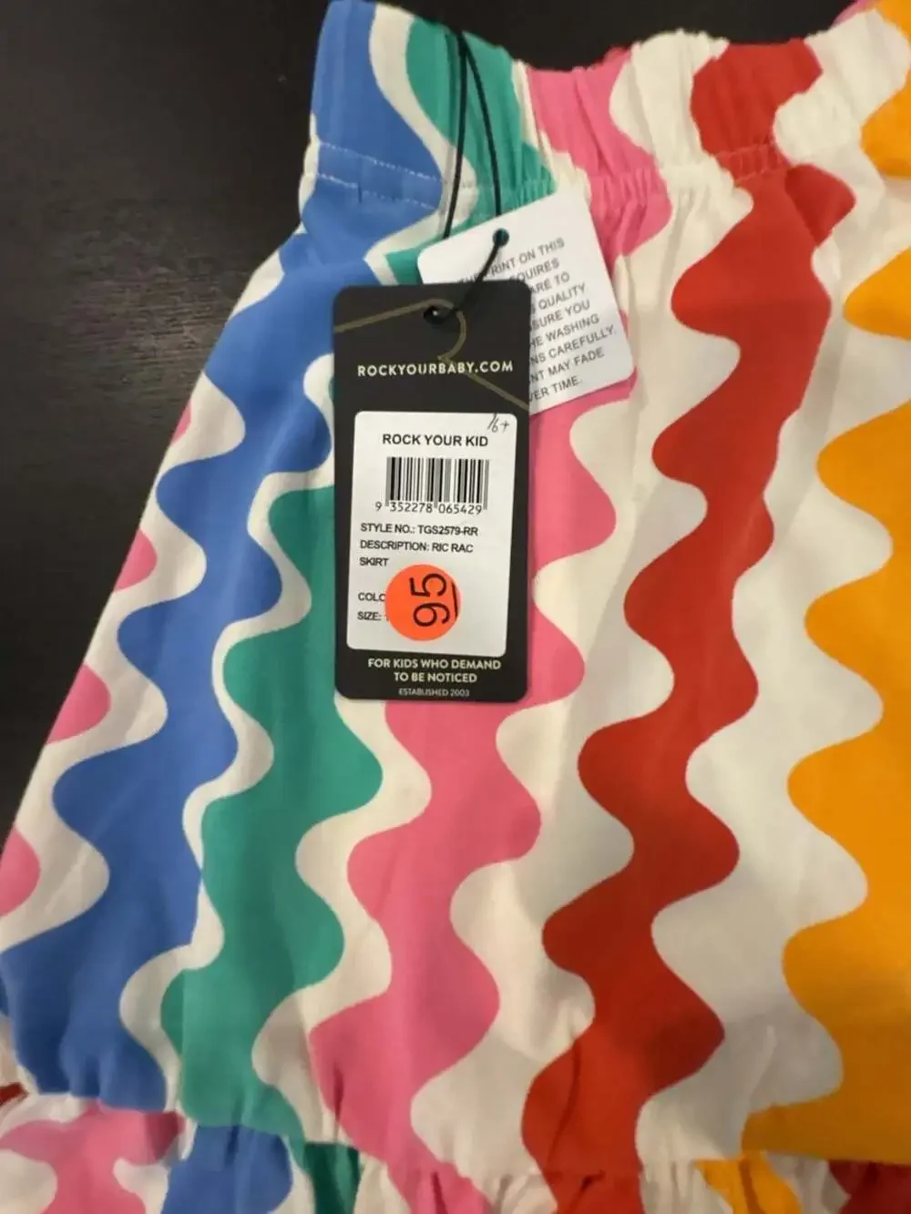 Rock Your Kid Ric Rac Skirt size 10 years new with tags stretch waist